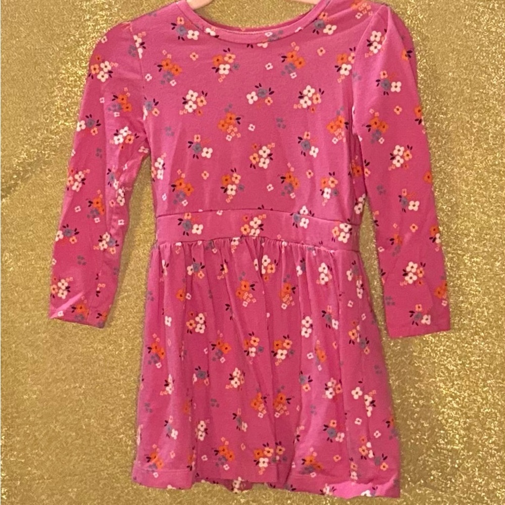 Floral Pink Kids Casual Dress